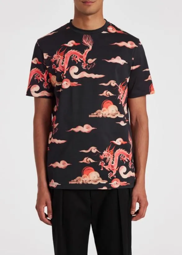 Paul Smith TShirts 039Year Of The Dragon039 Cotton TShirt Black 8211 Mens