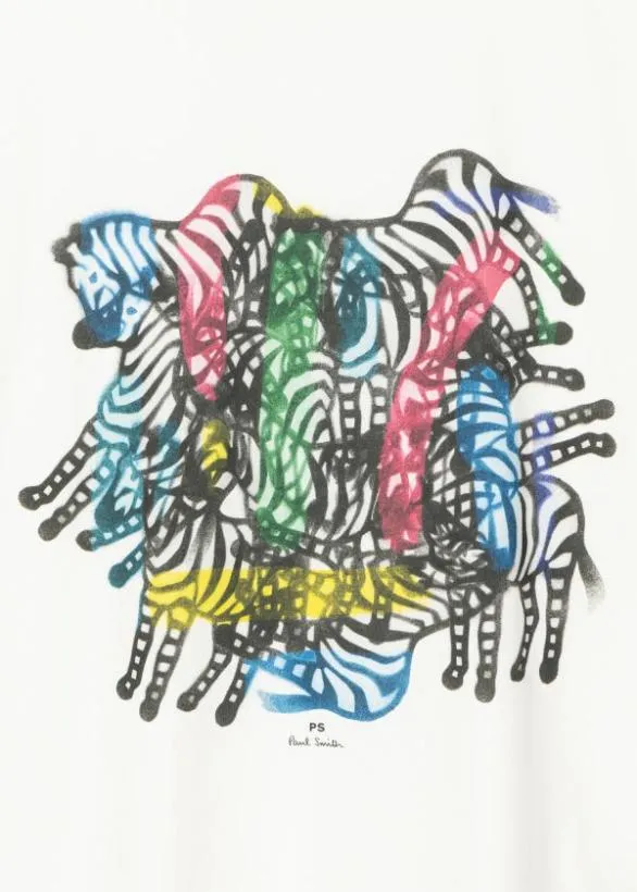 Paul Smith TShirts 039Zebra Kaleidoscope039 Print TShirt White 8211 Mens