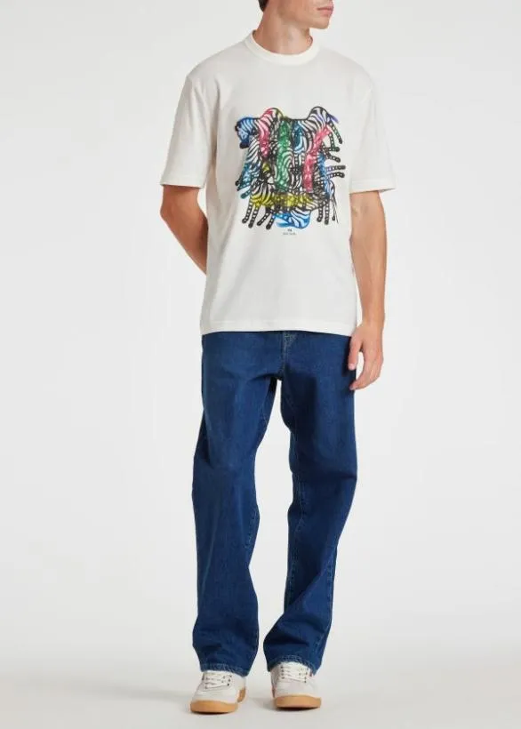 Paul Smith TShirts 039Zebra Kaleidoscope039 Print TShirt White 8211 Mens