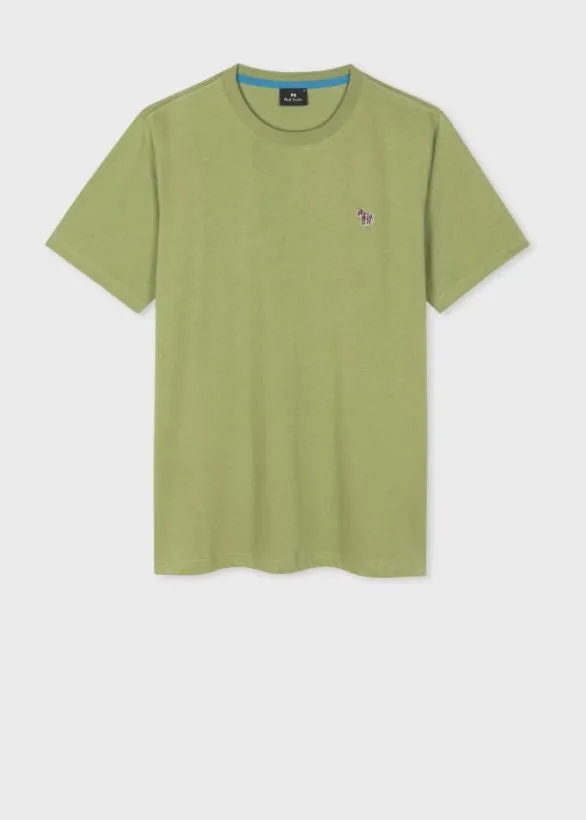 Paul Smith TShirts Organic Cotton Zebra Logo TShirt Khaki 8211 Mens