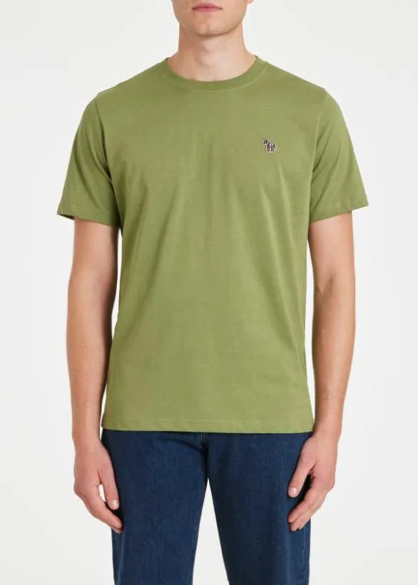 Paul Smith TShirts Organic Cotton Zebra Logo TShirt Khaki 8211 Mens