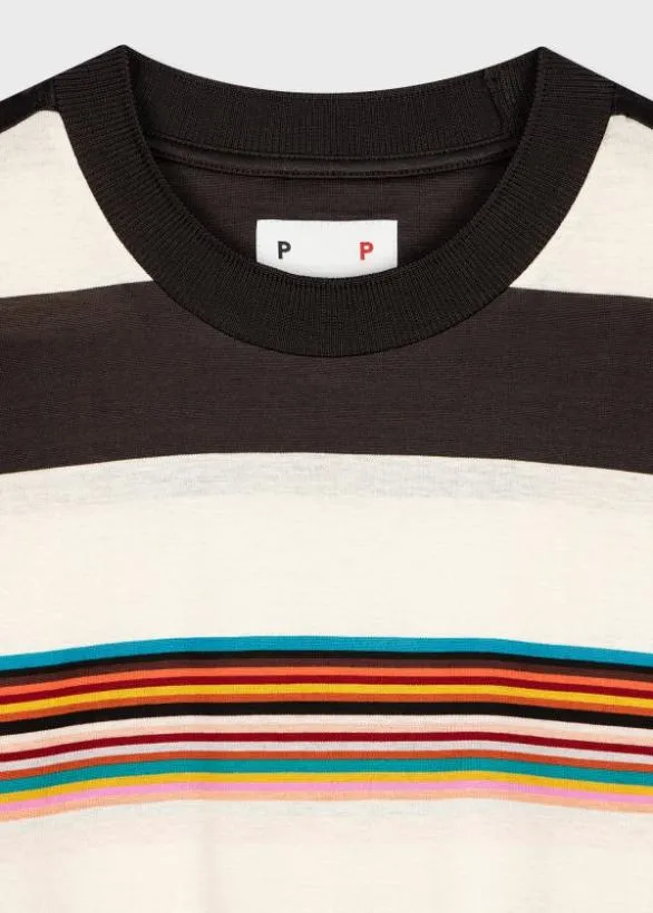 Paul Smith TShirts Stripe Cotton LongSleeve TShirt Multicolour 8211 Mens