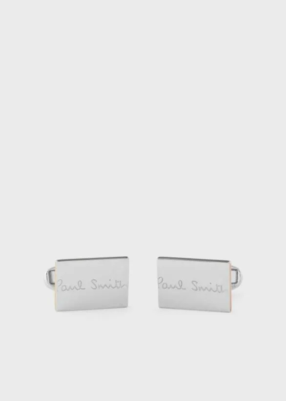 Paul Smith Tailoring 039Artist Stripe039 Cufflinks Silver 8211 Mens