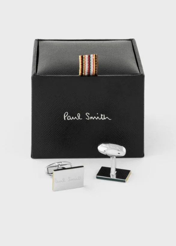 Paul Smith Tailoring 039Artist Stripe039 Cufflinks Silver 8211 Mens