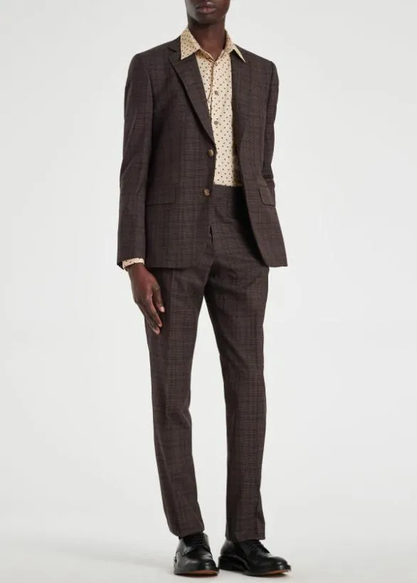 Paul Smith Tailoring Damson Check Wool Suit Damson 8211 Mens