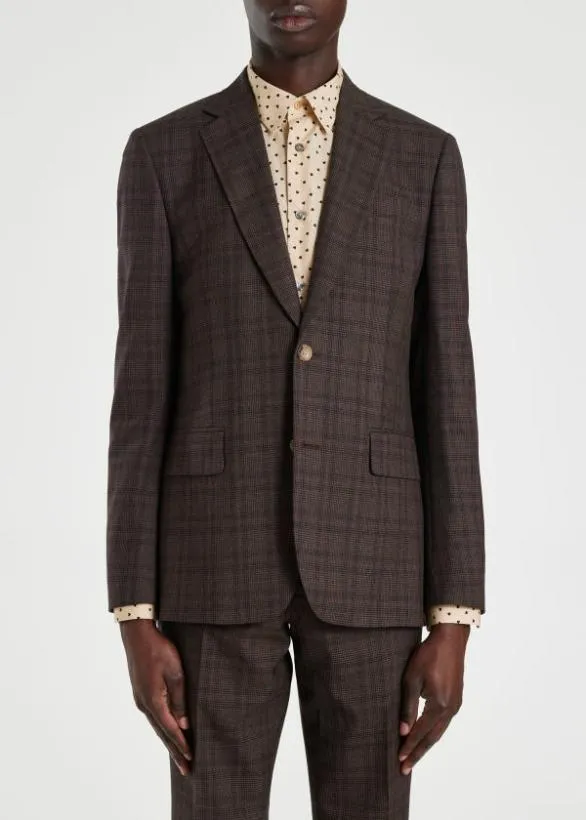 Paul Smith Tailoring Damson Check Wool Suit Damson 8211 Mens