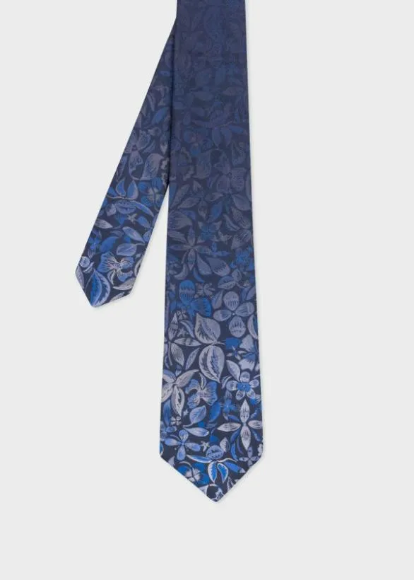 Paul Smith Tailoring Silk 039Floral039 Tie Navy 8211 Mens