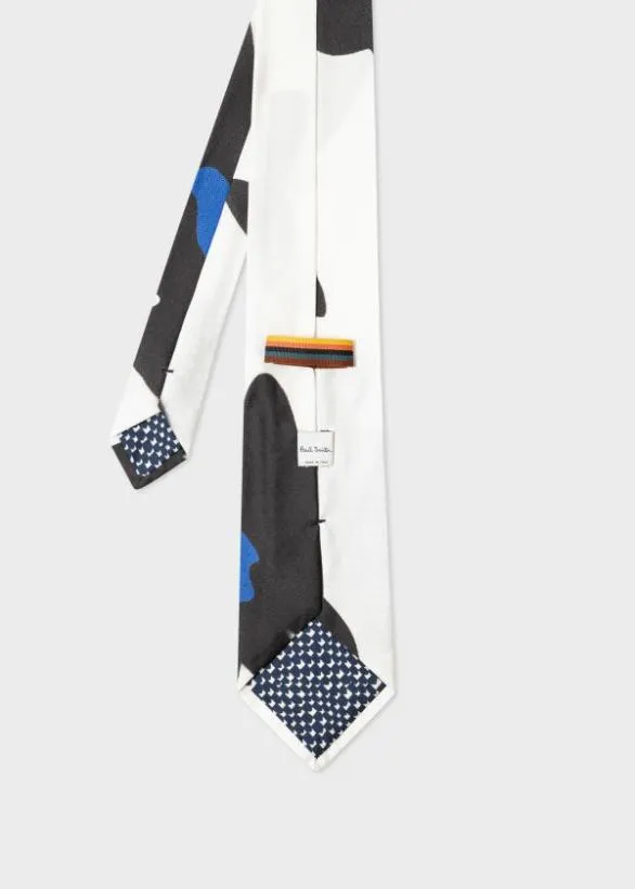 Paul Smith Ties 039Big Flower039 Silk Tie White 8211 Mens
