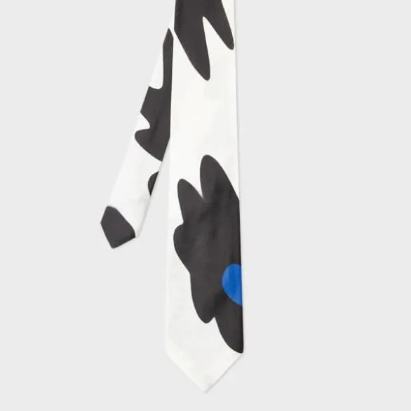 Paul Smith Ties 039Big Flower039 Silk Tie White 8211 Mens