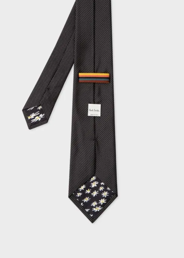 Paul Smith Ties 039Mini Dot039 Silk Tie Black 8211 Mens