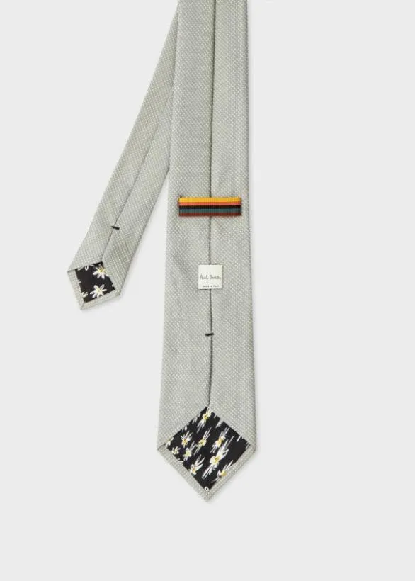 Paul Smith Ties Mini Dot Silk Tie Grey 8211 Mens
