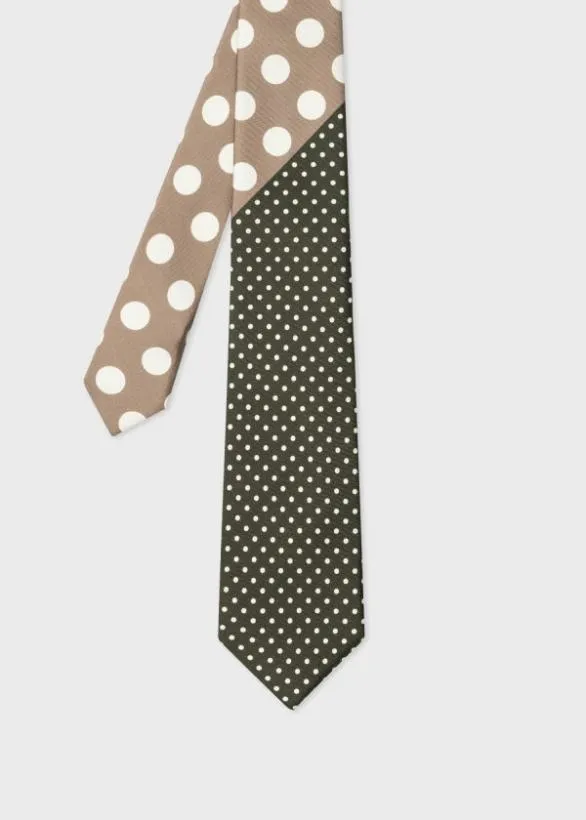 Paul Smith Ties Mixed Polka Dot Silk Tie Green 8211 Mens