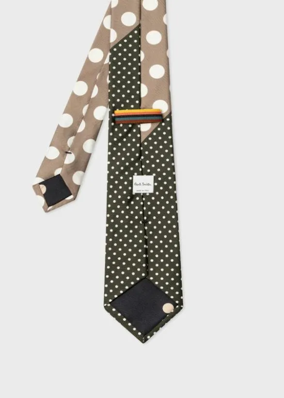 Paul Smith Ties Mixed Polka Dot Silk Tie Green 8211 Mens