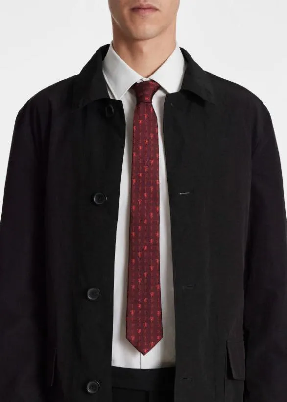 Paul Smith Ties Paul Smith and Manchester United 8211 039Red Devil039 Narrow Tie Red 8211 Mens