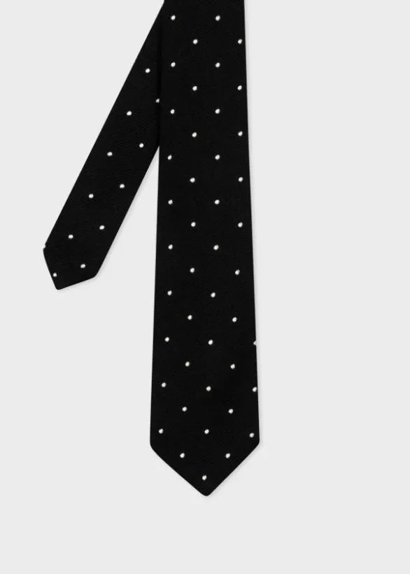Paul Smith Ties Polka Dot SilkBlend Tie Black 8211 Mens