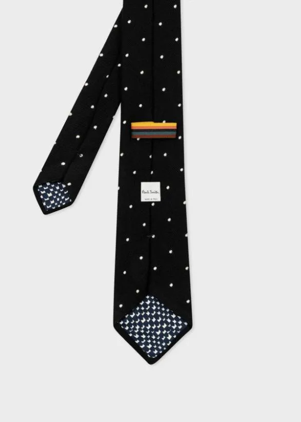 Paul Smith Ties Polka Dot SilkBlend Tie Black 8211 Mens
