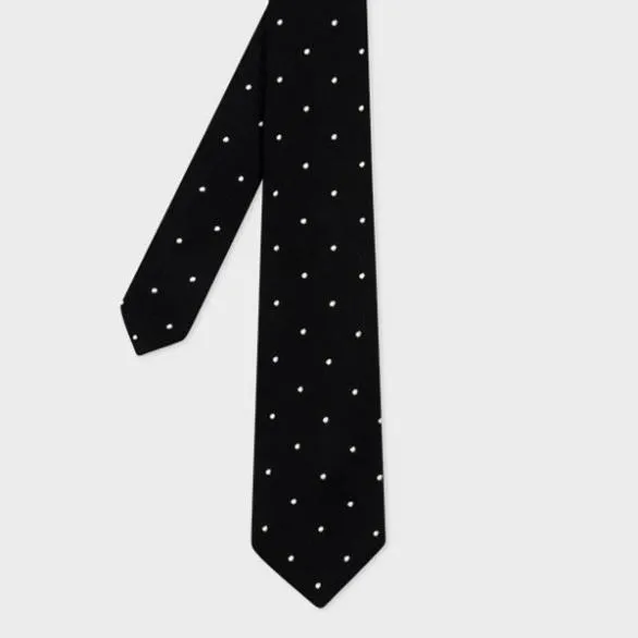 Paul Smith Ties Polka Dot SilkBlend Tie Black 8211 Mens