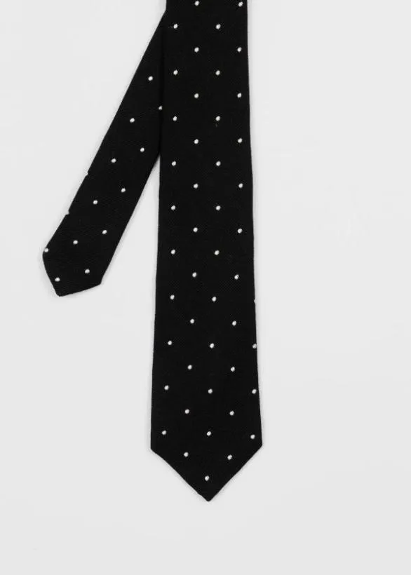 Paul Smith Ties Polka Dot SilkBlend Tie Black 8211 Mens