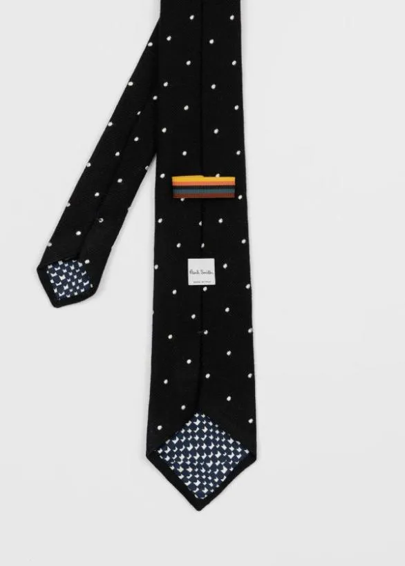 Paul Smith Ties Polka Dot SilkBlend Tie Black 8211 Mens