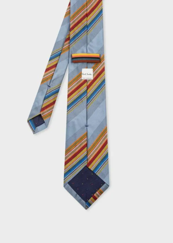 Paul Smith Ties Silk Stripe Tie Blue 8211 Mens