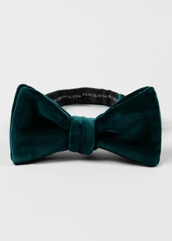 Paul Smith Ties Velvet SelfTie Bow Tie Dark Green 8211 Mens