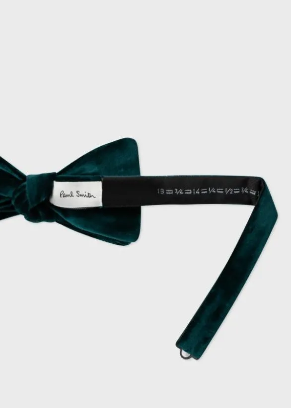 Paul Smith Ties Velvet SelfTie Bow Tie Dark Green 8211 Mens