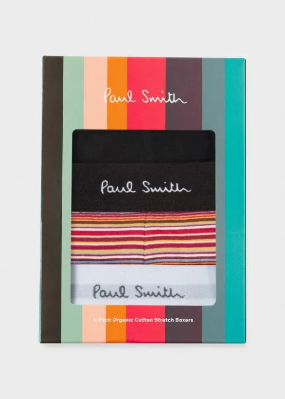 Paul Smith Underwear 039Signature Stripe039 And Plain Boxer Briefs Three Pack Red 8211 Mens