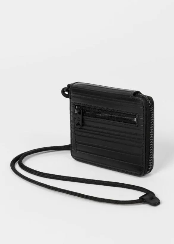 Paul Smith Wallets 039Shadow Stripe039 Leather Zip Wallet Black 8211 Mens