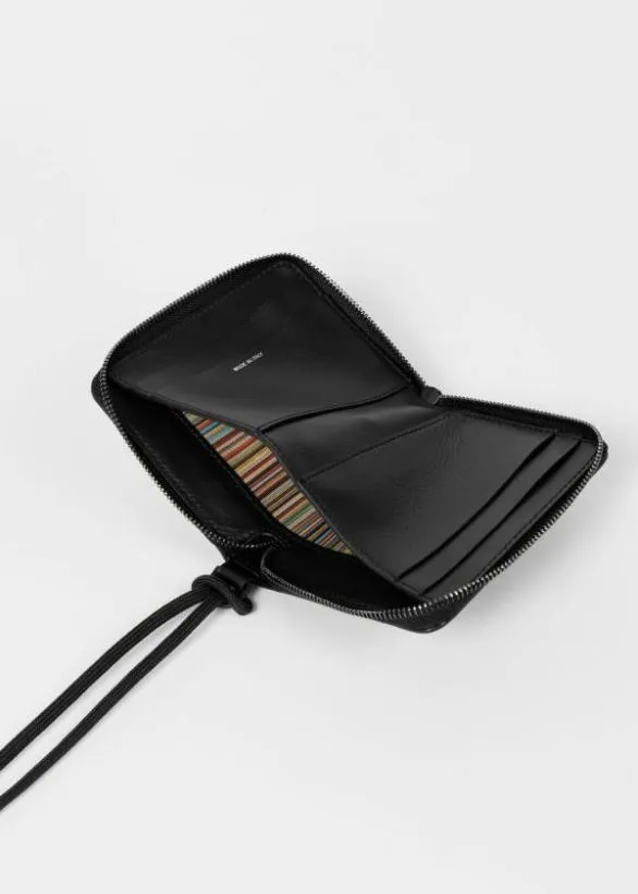 Paul Smith Wallets 039Shadow Stripe039 Leather Zip Wallet Black 8211 Mens