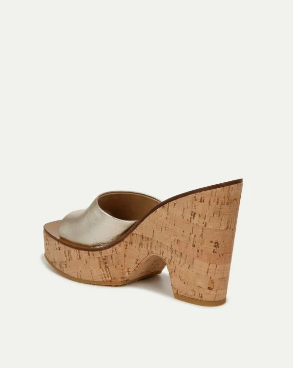 Paulita Metallic Wedge Sandal Platinum Women Veronica Beard Shoes