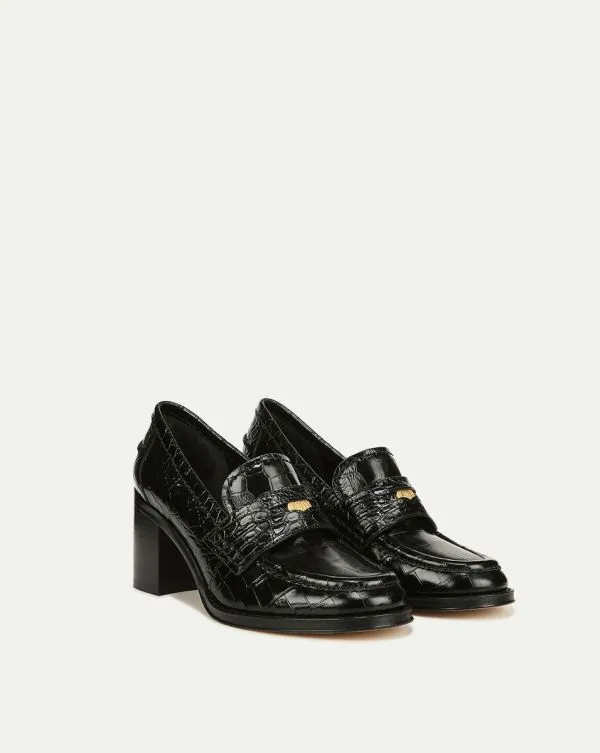 Penny Loafer Heel Black Women Veronica Beard Shoes Penny Loafer Heel Black Women Veronica Beard Shoes