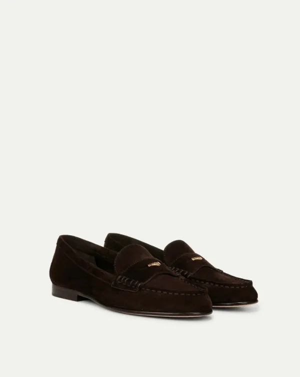 Penny Suede Loafer Espresso Women Veronica Beard Shoes