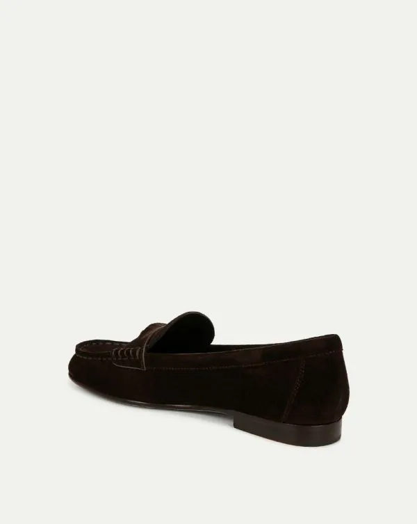Penny Suede Loafer Espresso Women Veronica Beard Shoes