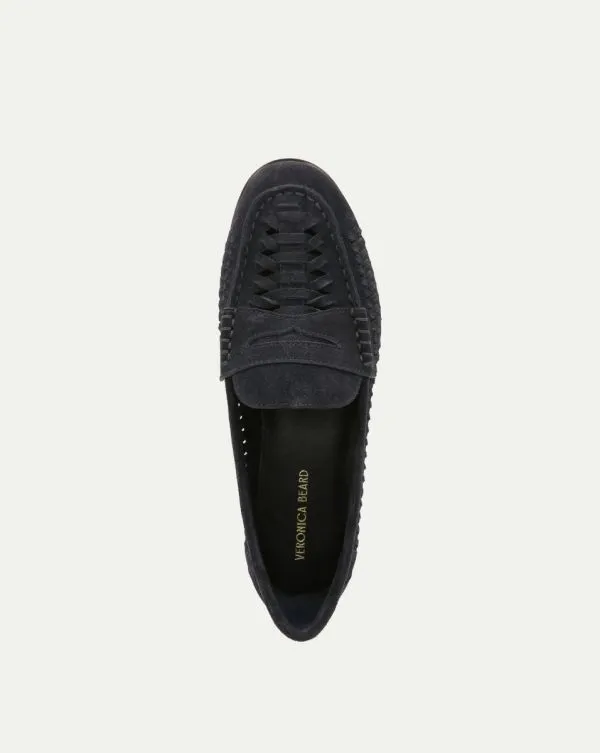 Penny Woven Suede Loafer Indigo Blue Women Veronica Beard Shoes Penny Woven Suede Loafer Indigo Blue Women Veronica Beard Shoes