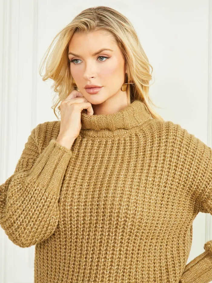 Promise WoolBlend Sweater Cider Gold Multi Women Tops GUESS Promise WoolBlend Sweater Cider Gold Multi Women Tops GUESS