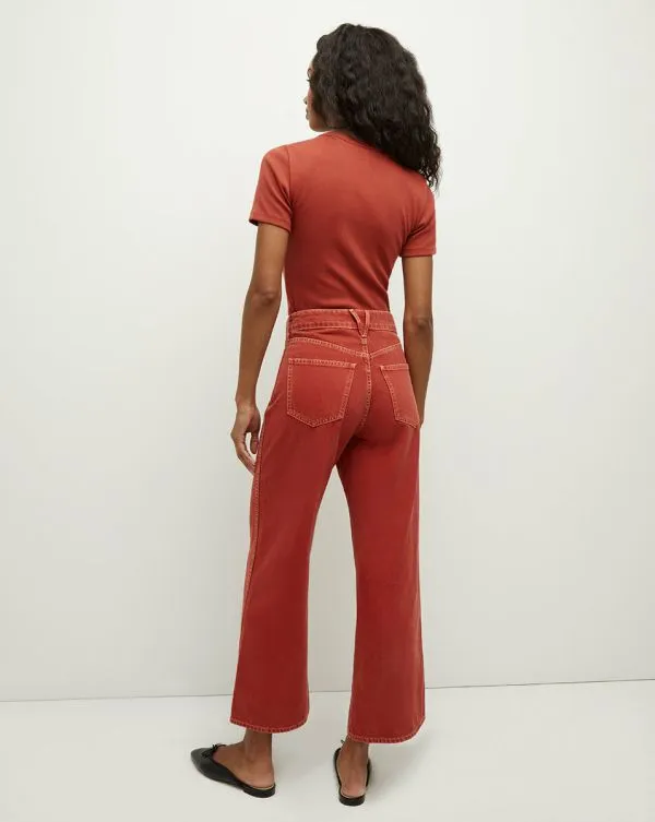 Pruitt Ribbed Tee Brick Red Women Veronica Beard Tops