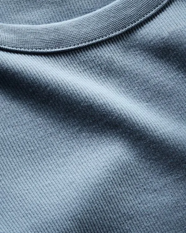 Pruitt Ribbed Tee Smoke Blue Women Veronica Beard Tops Pruitt Ribbed Tee Smoke Blue Women Veronica Beard Tops