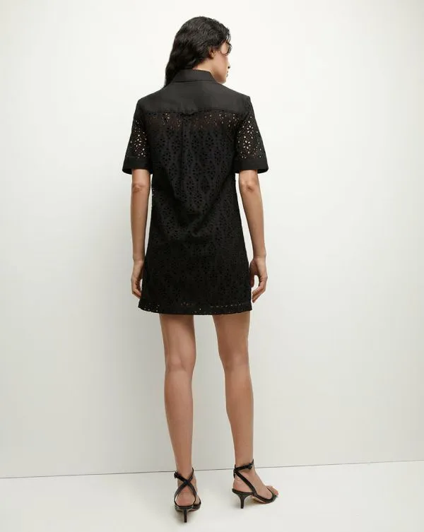 Rafaela Cotton Eyelet Shirtdress Black Women Veronica Beard Dresses