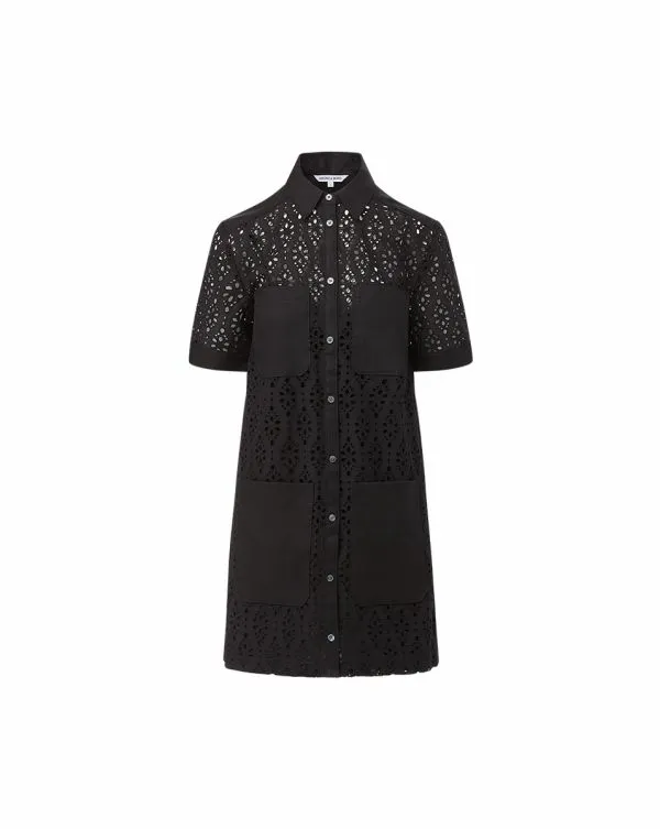 Rafaela Cotton Eyelet Shirtdress Black Women Veronica Beard Dresses