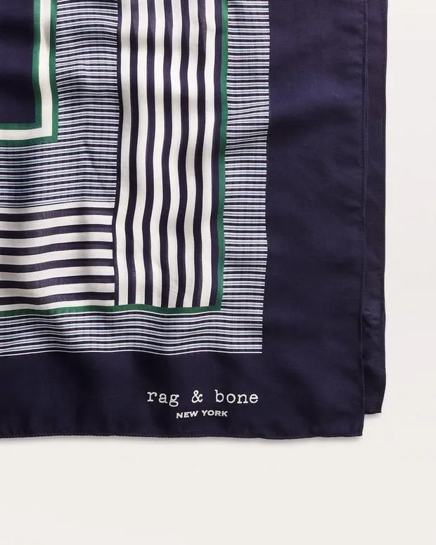 rag and bone Belts Women Striped ModalSilk Scarf Navy