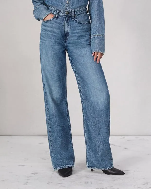 rag and bone FeatherweightWideLeg and BarrelJeans Women Featherweight Logan WideLeg Jean River