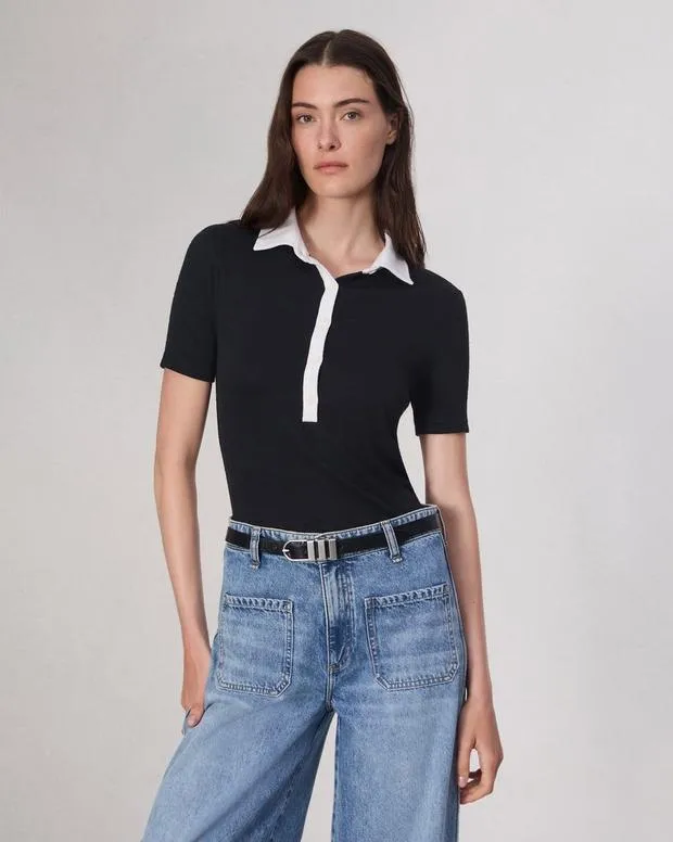 rag and bone Shirts and Tops Women The Knit Button Top Black