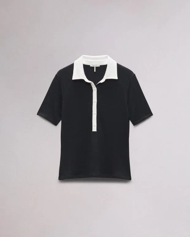 rag and bone Shirts and Tops Women The Knit Button Top Black