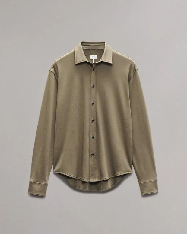 rag and bone Tomlin Pima Cotton Shirt ArmyBlackSea GreyWhite Men Shirts