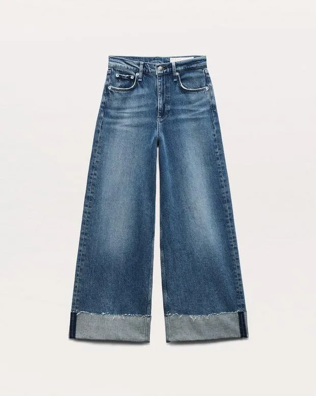 rag and bone WideLeg and BarrelJeans Women Sofie AnkleLength WideLeg Jeans Atlantic
