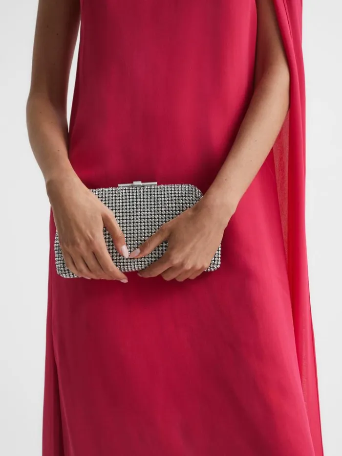 REISS Bags and Purses Women Embellished Clutch Bag Silver
