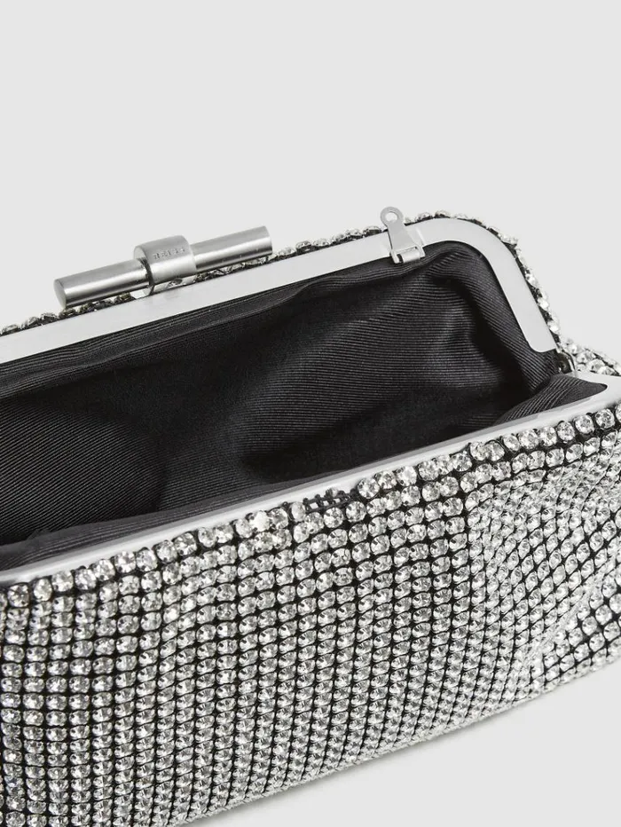 REISS Bags and Purses Women Embellished Clutch Bag Silver