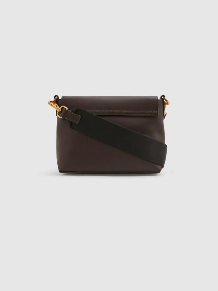REISS Bags and Purses Women Leather Adjustable Strap CrossBody Bag Chocolate