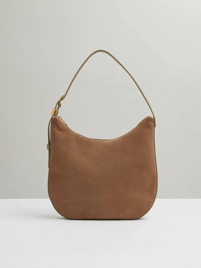 REISS Bags and Purses Women Leather And Suede Shoulder Bag Taupe
