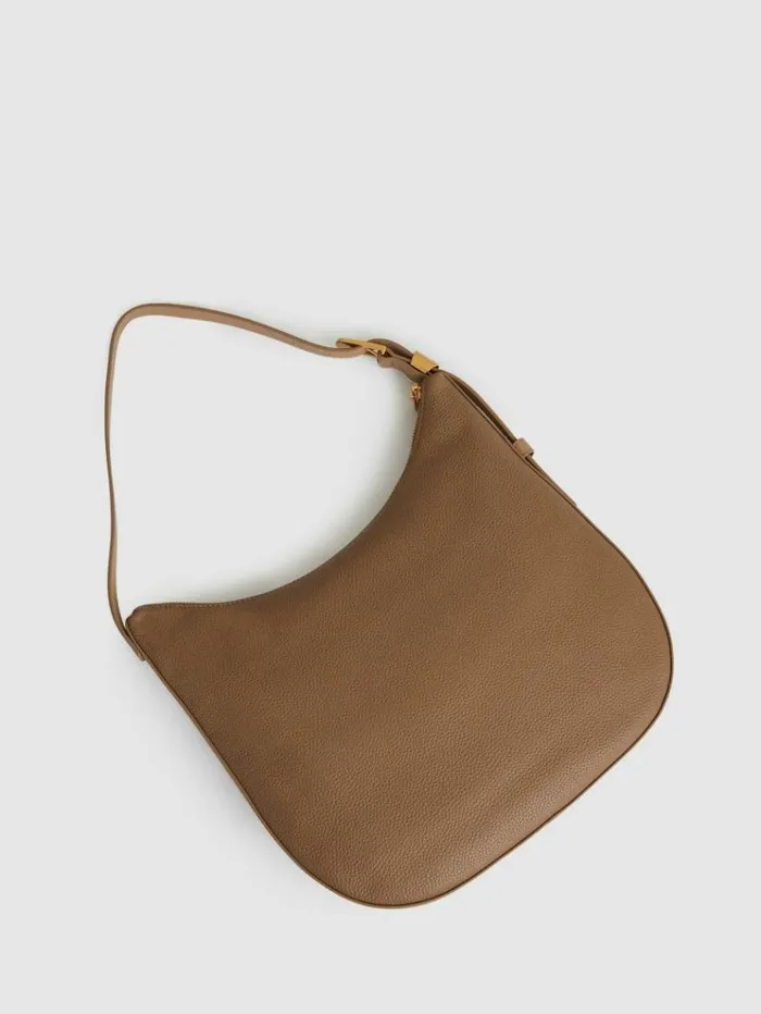REISS Bags and Purses Women Leather And Suede Shoulder Bag Taupe